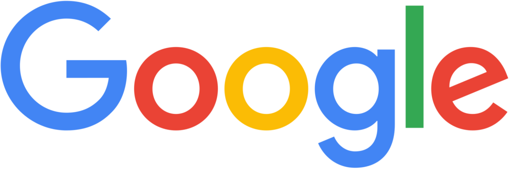 A black background with the google logo in red, yellow and blue.