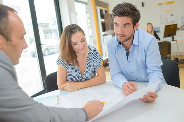 Man discussing a loan application